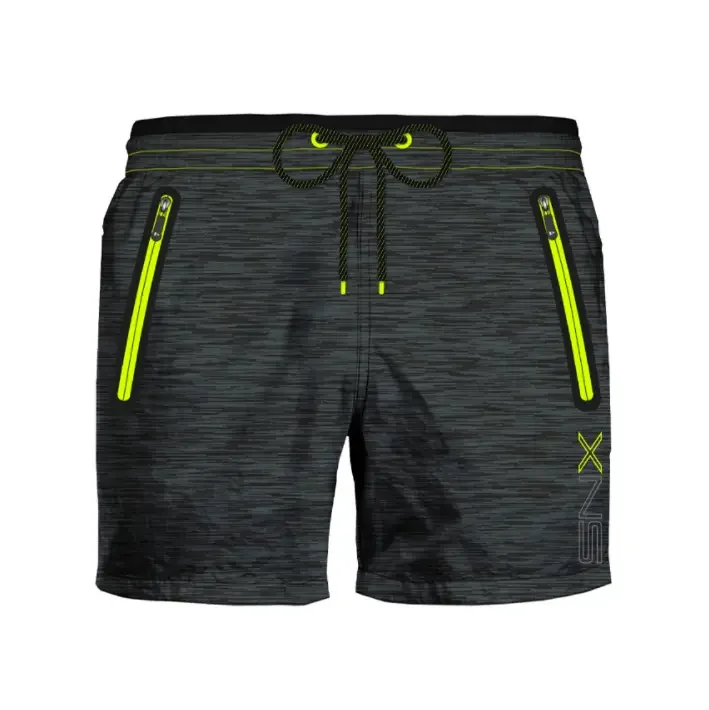 Custom Contrast-Zip Swim Shorts · UB-057