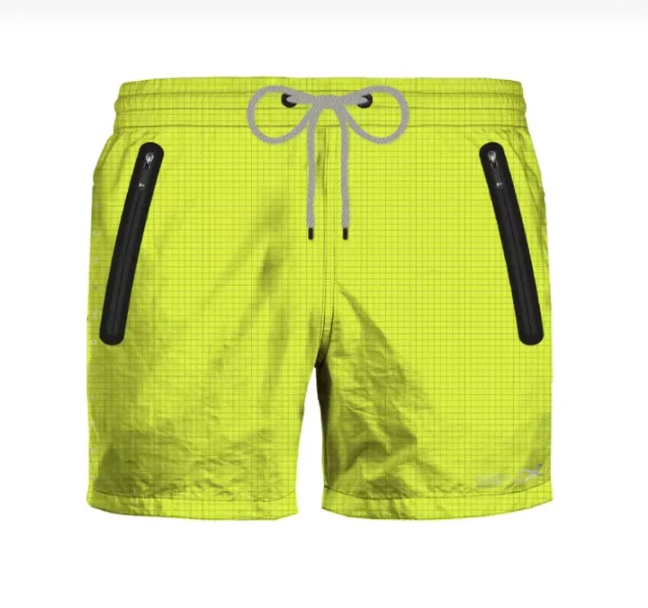 Custom Lime Drawcord Swim Shorts · UB-059